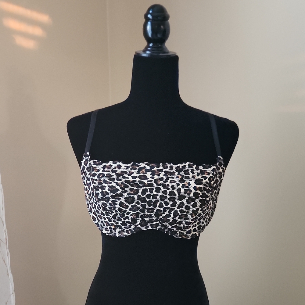 FREDRICK'S OF HOLLYWOOD Leopard Print Bra Bustier Size 36 D